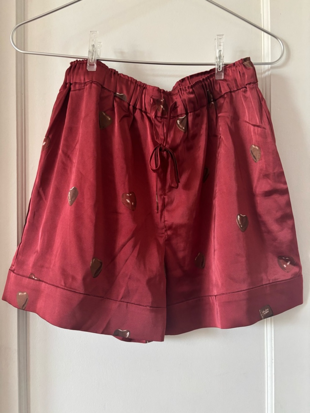 Gelato Pique Red Satin Chocolate Short Pants Loungewear